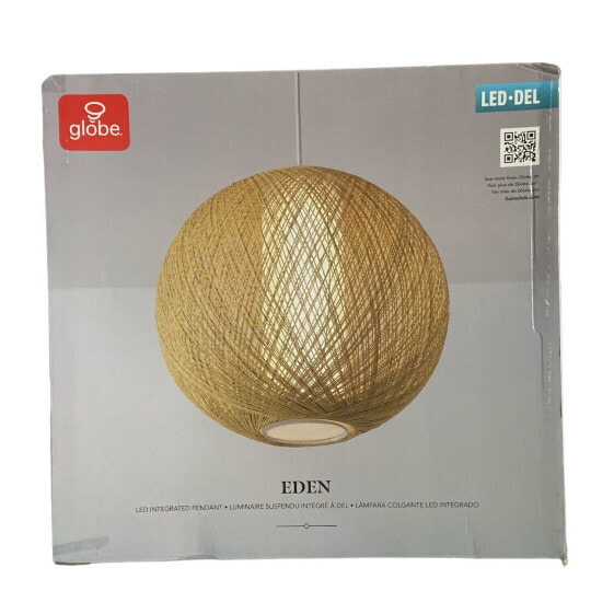 Globe Electric LED Integrated Natural Rattan Pendant, Eden