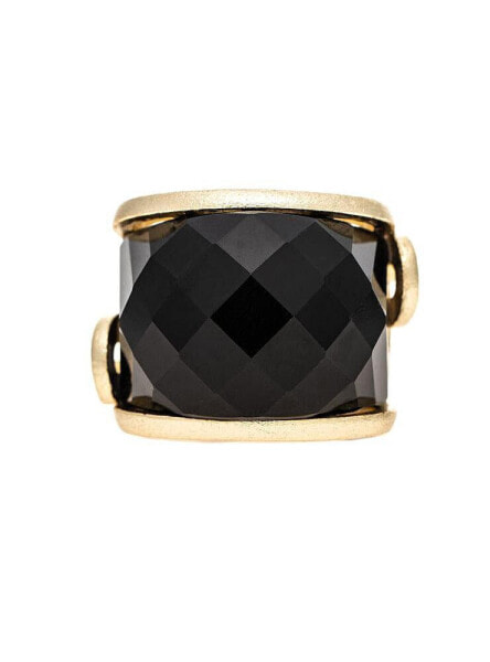 Onyx East-West Scroll Ring