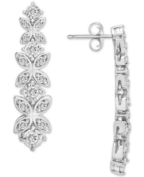 Diamond Butterfly Drop Earrings (1 ct. t.w.) in Sterling Silver, Created for Macy's