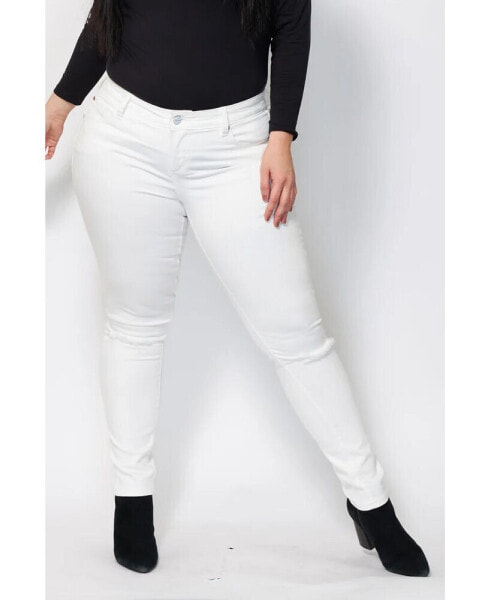 Plus Size Denim Mid Rise Skinny Jeans