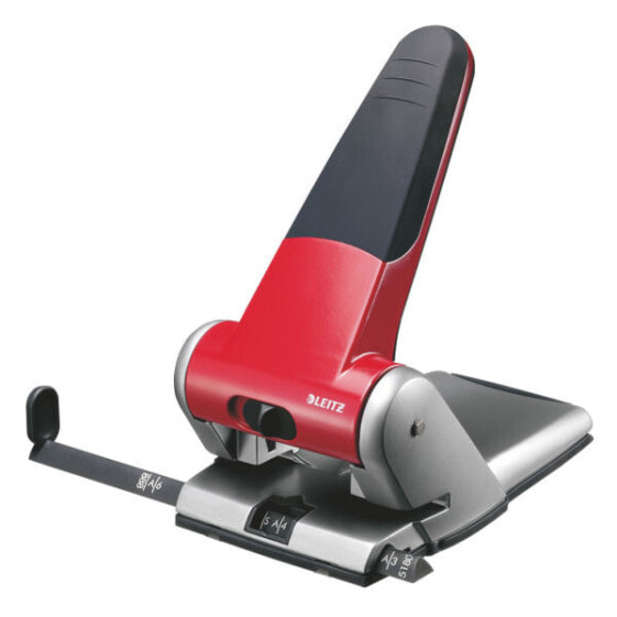 Esselte Leitz Heavy Duty Hole Punch 5180 - 65 sheets - Red - 8 cm - 1 kg - 220 x 100 x 130 mm