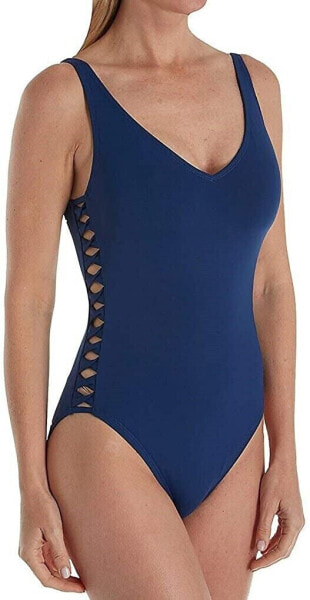 Bleu Rod Beattie Womens Twister Twisted Inset One Piece Swimsuit Size 8