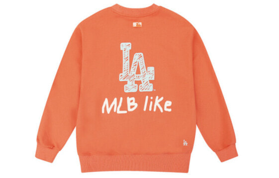 MLB 长袖宽松涂鸦长袖套头卫衣 男女同款 橙色 送礼推荐 / Толстовка MLB Hoodie 31MT08011-07O