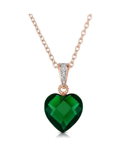 Sterling Silver Cubic Zirconia Heart shape Necklace