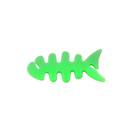 Zwijacz organizer kabla słuchawek w kształcie ryby zielony