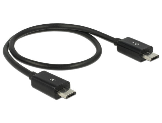 Delock 83570, 0.3 m, USB B, USB B, USB 2.0, Male/Male, Black