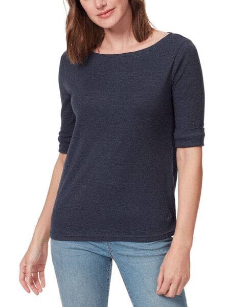 Women's Alanis Boat Neck Elbow-Sleeve T-Shirt