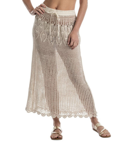 Макси-юбка для пляжа с завязкой на талии Dotti Cotton Crochet для женщин