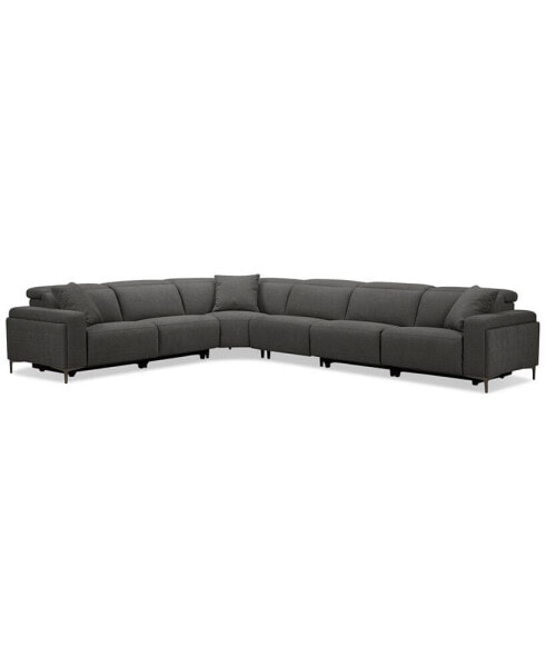 Adney 161" 6-Pc. Zero Gravity Fabric Sectional with 4 Power Recliners, Created for Macy's