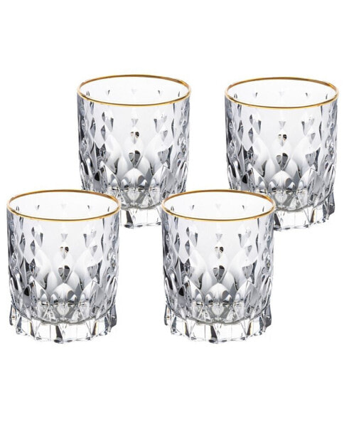 Marilyn Gold-Tone Double Old Fashion (DOF) Tumblers, Set of 4