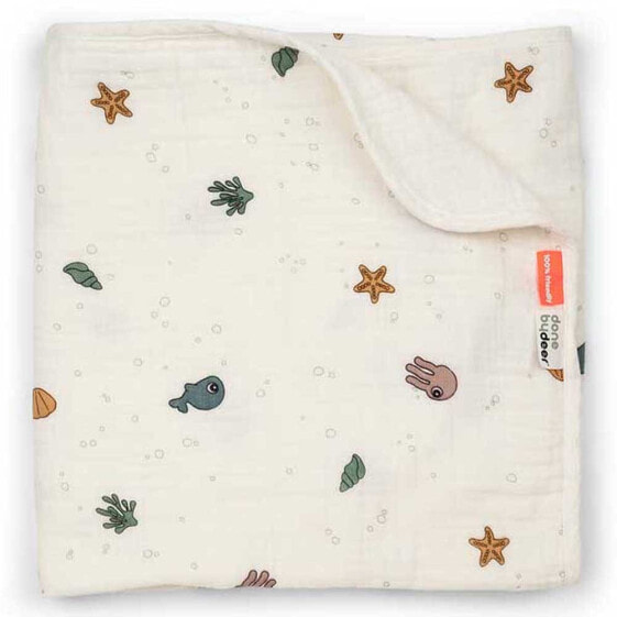 Органическое детское одеяло Done by Deer Muslin Baby Manta Gots Sea Friends 100% хлопок 100 х 100 см