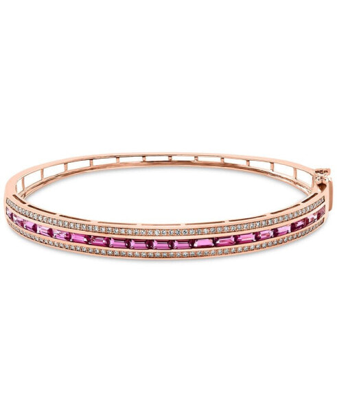 EFFY® Pink Tourmaline (1-3/8 ct. t.w.), Ruby (3/8 ct. t.w.) & Diamond ( 1/2 ct. t.w.) Bangle Bracelet in 14k Rose Gold
