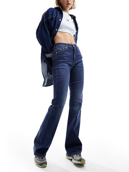 Tommy Jeans sylvia high waist flared jeans in mid wash