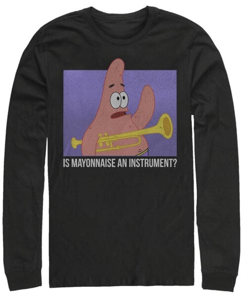 Men's Spongebob Squarepants Mayonnaise Long Sleeve Crew Tee