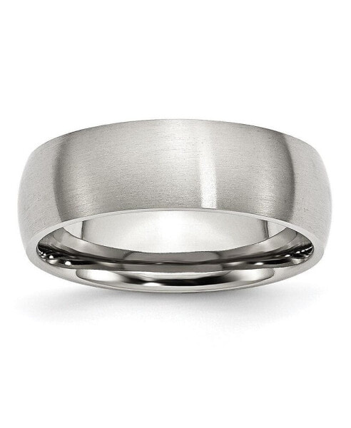 Stainless Steel Brushed 7mm Half Round Band Ring