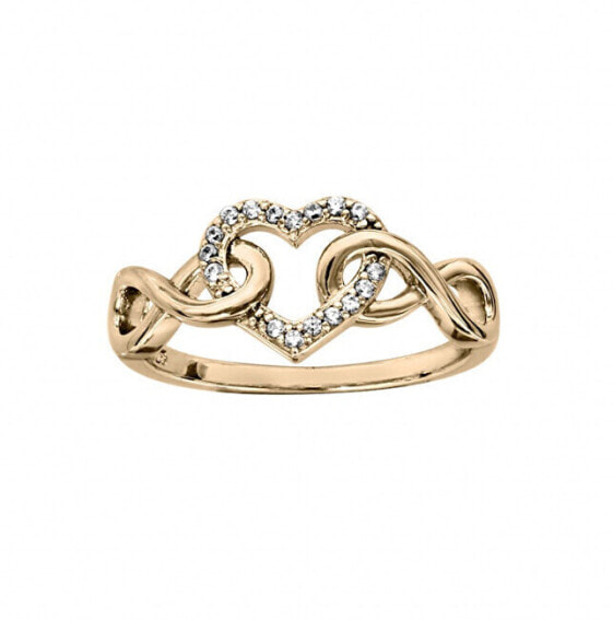 Romantic gold-plated ring with zircons PO/SR03861A