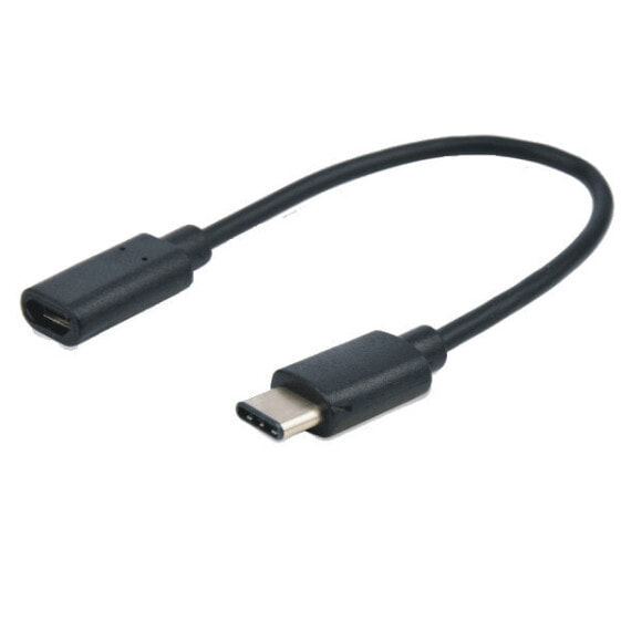 M-CAB 7003616 - 0.15 m - USB C - Micro-USB B - USB 2.0 - Male/Female - Black