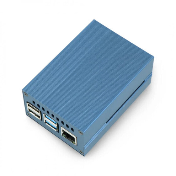 Case for Raspberry Pi 4B with fan - metal - blue