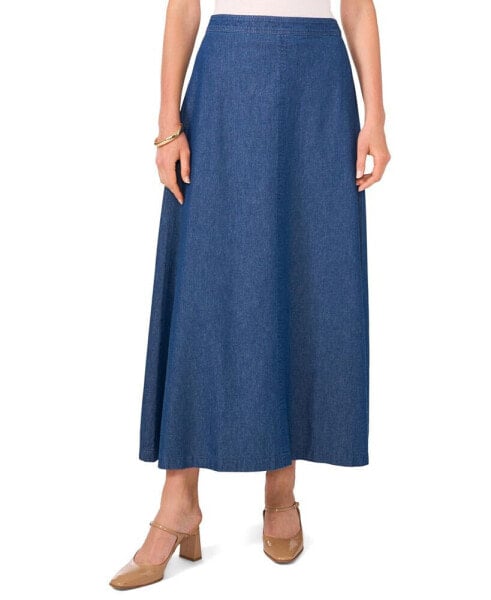 Women's Cotton A-Line Pull-On Midi Skirt