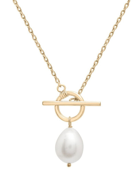 Cultured Freshwater Pearl (14 x 12mm) 16" Toggle Necklace in 14k Gold-Plated Sterling Silver