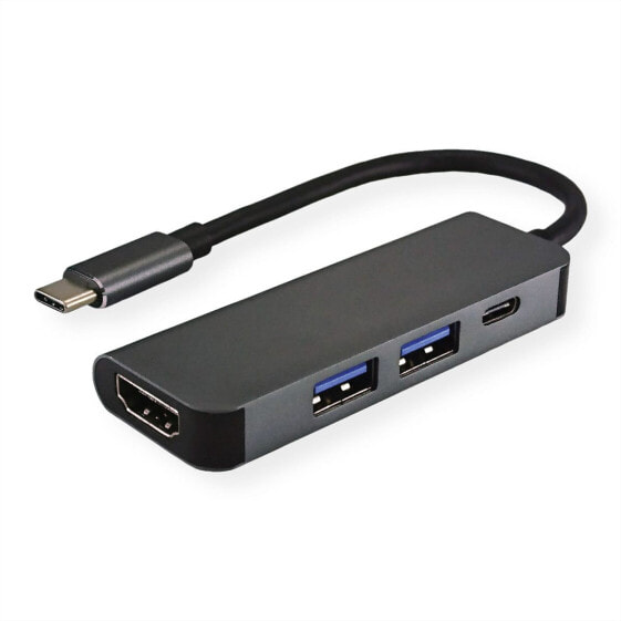 VALUE 12.99.1042 - USB 3.2 Gen 1 (3.1 Gen 1) Type-C - Black - HDMI - USB 3.2 Gen 1 (3.1 Gen 1) Type-A - USB - 1 pc(s) - 0.1 m