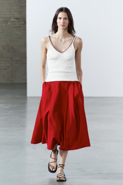 Zw collection pleated layered skirt