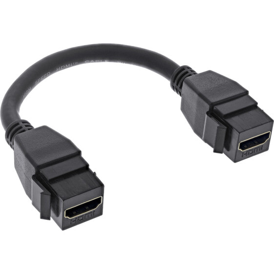InLine HDMI 2x Keystone cable 4K/60Hz - HDMI A female/female - black - 0.2m