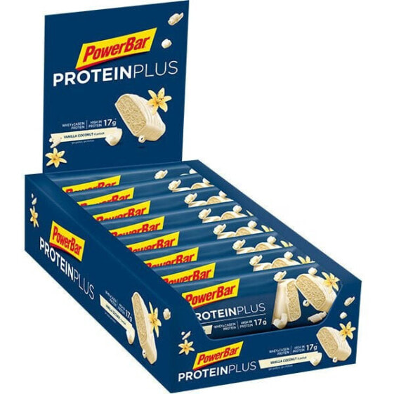 POWERBAR Protein Plus 30% 55g 15 Units Vanilla And Coconut Energy Bars Box