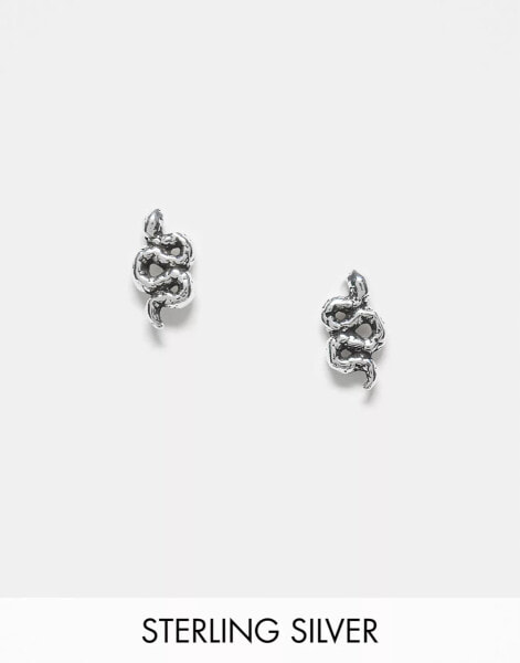 Kingsley Ryan snake stud earrings in sterling silver