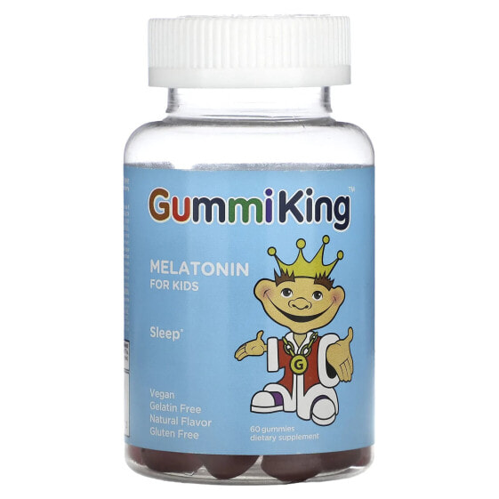GummiKing, Мелатонин для детей, со вкусом клубники, 60 жевательных таблеток