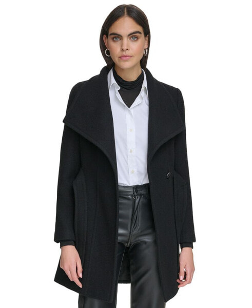 Womens Asymmetrical Belted Wrap Coat, Created for Macys