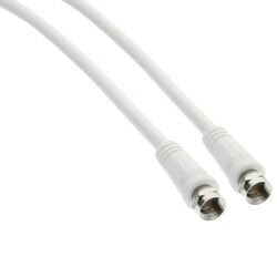 InLine SAT Cable 2x shielded ultra low loss 2x F-male >75dB white 1m