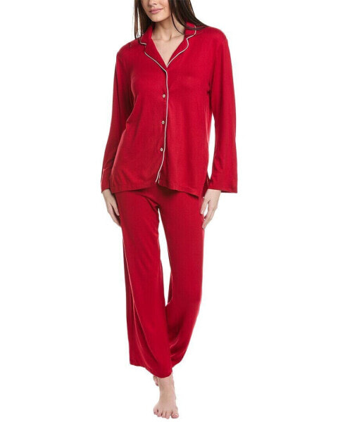 N Natori 2Pc Oasis Pajama Set Women's Red Xs