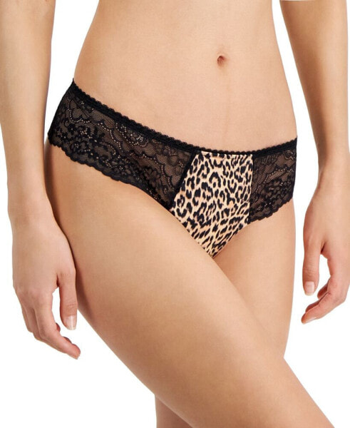Women's Satin Micro Cheetah-Print Thong Underwear, Created for Macy's