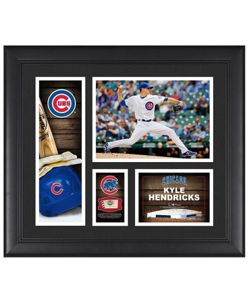 Kyle Hendricks Chicago Cubs Framed 15" x 17" Player Collage with a Piece of Game-Used Ball