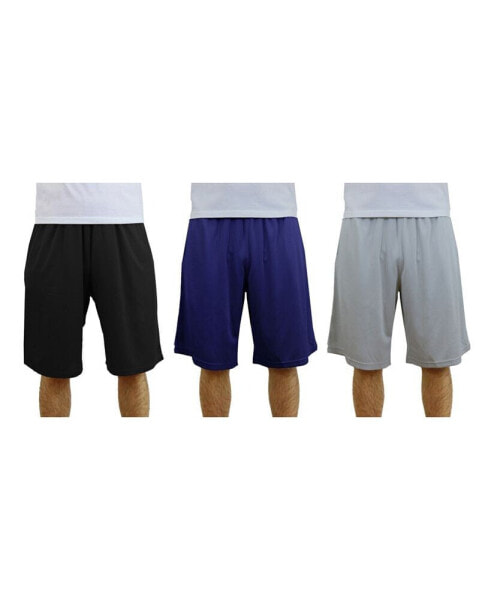 Men's 3-Pack Moisture-Wicking Active Mesh Shorts