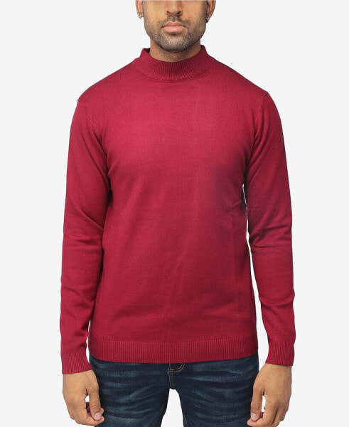 Men's Basice Mock Neck Midweight Pullover Sweater