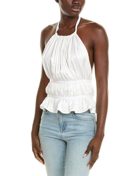 Serenette Open Tie Back Top Women's White L