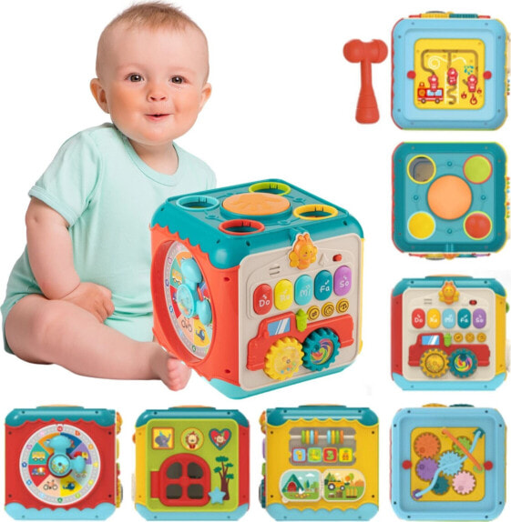 Woopie WOOPIE BABY Wielofunkcyjna Kostka Aktywności Montessori 6w1 - 18m+