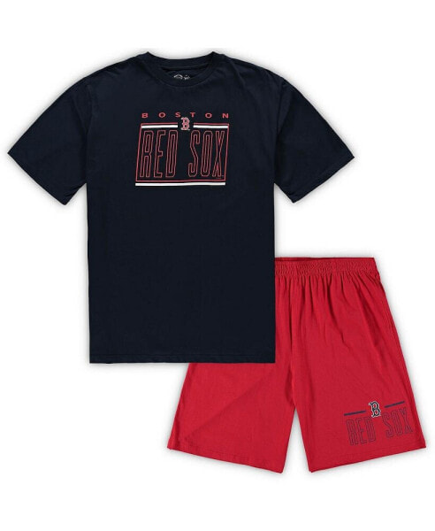 Men's Navy, Red Boston Red Sox Big and Tall T-shirt and Shorts Sleep Set