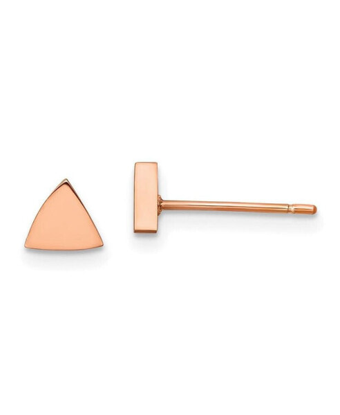 Stainless Steel Polished Rose IP-plated Triangle Earrings