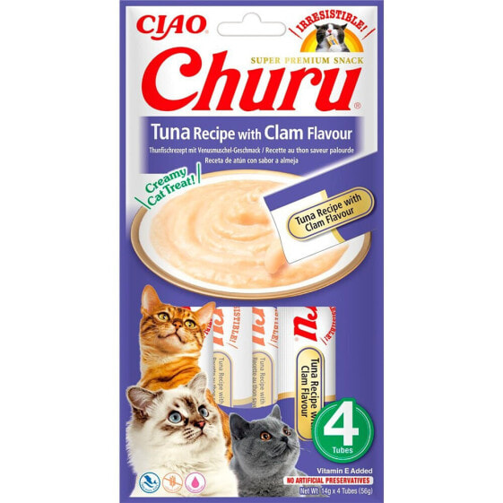 INABA Churu Tuna With Clam Flavour 4x14g Cat Snack