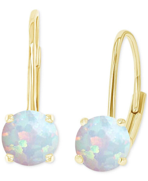 Lab-Grown Opal Polished Leverback Earrings (5/8 ct. t.w.)