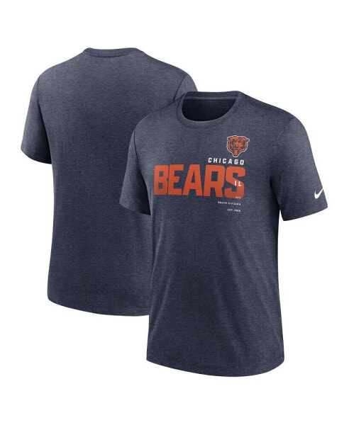 Men's Heather Navy Chicago Bears Team Tri-Blend T-shirt