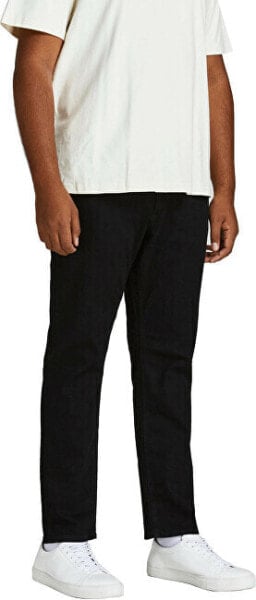 Джинсы мужские Jack & Jones Plus JJIGLENN Slim Fit 12196266 черного цвета из денима