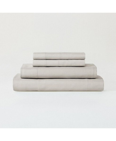 Luxeweave Linen Sheet Set, Full (Includes 1 Fitted Sheet 57x75x16, 1 Flat Sheet 92x104 & 2 Pillowcases 20x29)