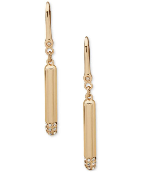 Gold-Tone Pavé Bar Drop Earrings