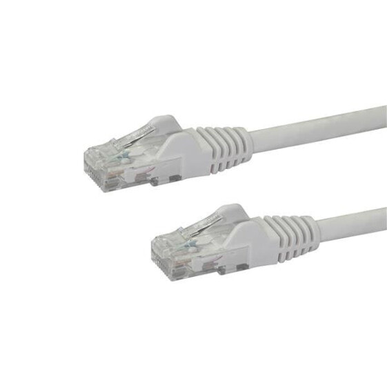 StarTech.com 50cm CAT6 Ethernet Cable - White CAT 6 Gigabit Ethernet Wire -650MHz 100W PoE RJ45 UTP Network/Patch Cord Snagless w/Strain Relief Fluke Tested/Wiring is UL Certified/TIA - 0.5 m - Cat6 - U/UTP (UTP) - RJ-45 - RJ-45