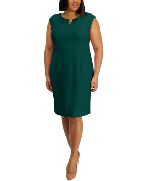 Plus Size Notched-Neck Sheath Dress