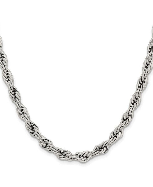 Chisel stainless Steel 7mm Rope Chain Necklace